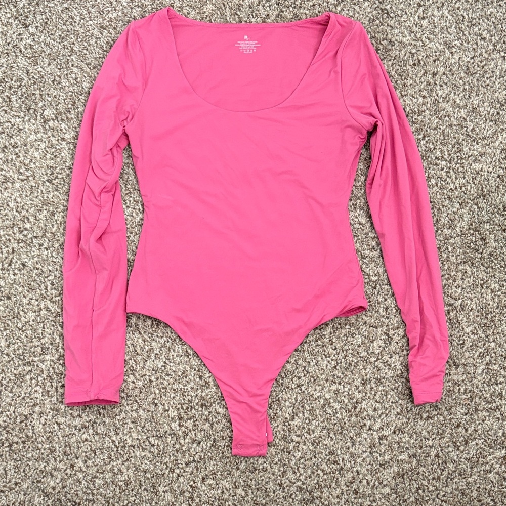 Pink Long Sleeve Women's Bodysuit